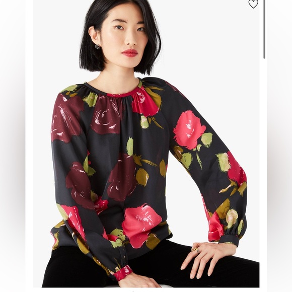 KATE SPADE - Just Rosy Keyhole Top - Picture 2 of 11